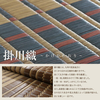 【新商品】掛川織国産デザインい草ラグ　 礎 いしずえ 不織布あり 191×191cm 送料無料