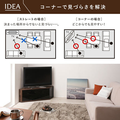 【新商品】角度調節可能　隠しキャスター付き　ハーフコーナーテレビボード　 Cornerα コーナーアルファ 幅115 送料無料