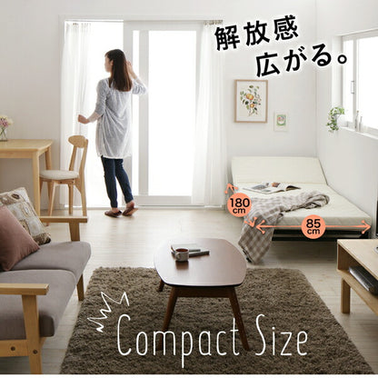 【新商品】完成品 組立不要 女性に優しいおしゃれで可愛いコンパクト折りたたみベッド Mallow マロウ セミシングル ショート丈 送料無料
