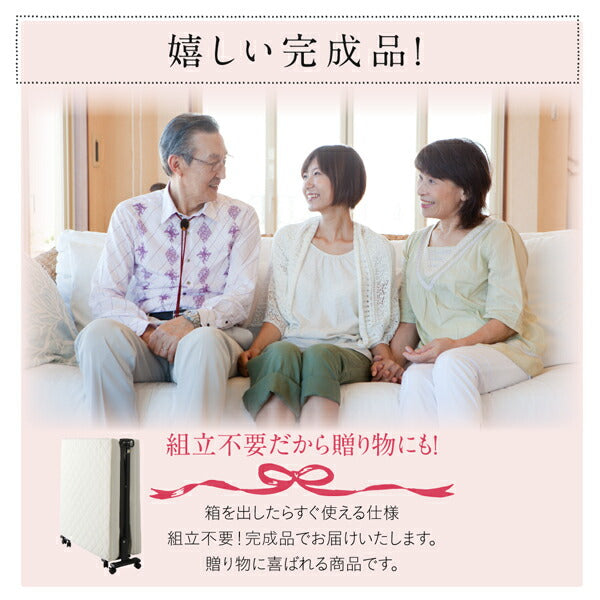 【新商品】完成品 組立不要 女性に優しいおしゃれで可愛いコンパクト折りたたみベッド Mallow マロウ セミシングル ショート丈 送料無料
