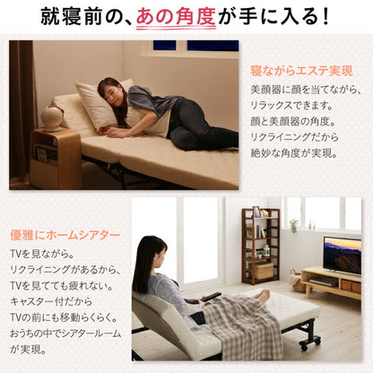 【新商品】完成品 組立不要 女性に優しいおしゃれで可愛いコンパクト折りたたみベッド Mallow マロウ セミシングル ショート丈 送料無料