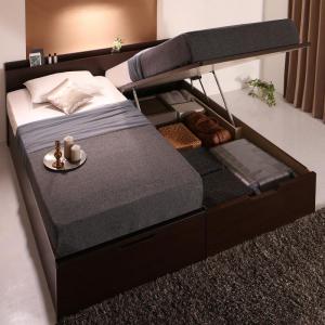 【新商品】お客様組立 棚・コンセント付国産大型サイズ跳ね上げ収納ベッド Landelutz ランデルッツ 薄型プレミアムボンネルコイルマットレス付き 縦開き キング(SS+S) 送料無料