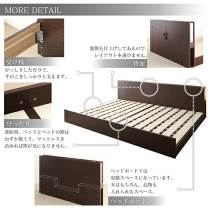 【新商品】組立設置付 高さ調整できる国産ファミリーベッド LANZA ランツァ スタンダードボンネルコイルマットレス付き ダブル 送料無料