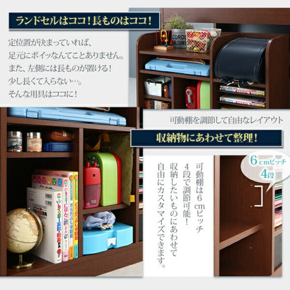 【新商品】お客様組立 子供がすくすく育つ　ランドセルラック付木目調システムベッド Gintan ギンタン シングル 送料無料