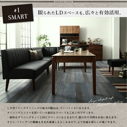【新商品】大人数でもゆったりくつろげる 大型L字リビングダイニングセット LINER ライナー 5点セット(テーブル+2Pソファ2脚+アームソファ1脚+ベンチ1脚) 右アーム W120-180 送料無料