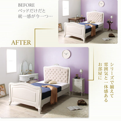 【新商品】オトナ女子にもぴったりな憧れのフレンチエレガントベッドシリーズ Rosy Lilly ロージーリリー サイドテーブル W50 送料無料