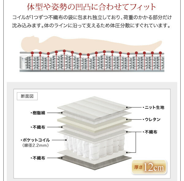 【新商品】組立設置付き コンパクト収納ベッド CS コンパクトスモール 薄型スタンダードボンネルコイルマットレス付き シングル ショート丈 送料無料