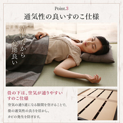 【新商品】お客様組立 大型ベッドサイズの引出収納付き 選べる畳の和モダンデザイン小上がり 夢水花 ユメミハナ 美草畳 キング 送料無料