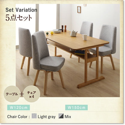 【新商品】回転イス付き　北欧デザイン2本脚ダイニングテーブルセット woda ヴォダ ダイニングテーブル W120 送料無料