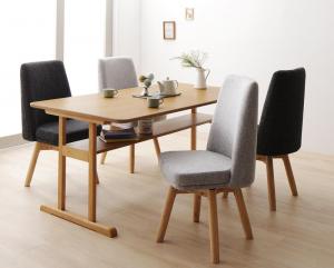 【新商品】組立設置付き 回転イス付き　北欧デザイン2本脚ダイニングテーブルセット woda ヴォダ 5点セット(テーブル+チェア4脚) W150 送料無料