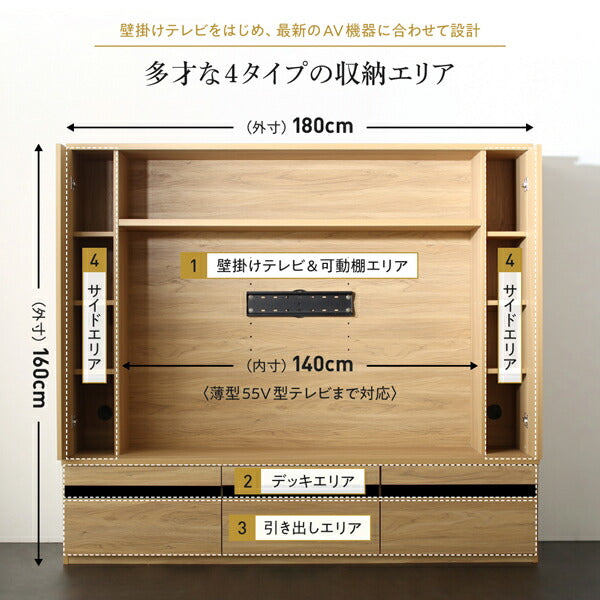 【新商品】壁掛け機能付きハイタイプTVボード IVORQUE イヴォーク 送料無料