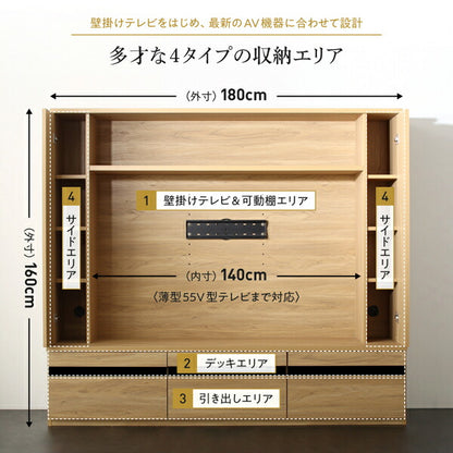 【新商品】壁掛け機能付きハイタイプTVボード IVORQUE イヴォーク 送料無料