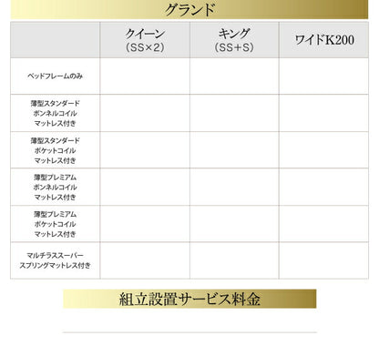 【新商品】組立設置付 大型跳ね上げすのこベッド S-Breath エスブレス 薄型スタンダードポケットコイルマットレス付き 縦開き クイーン(SS×2) グランド 送料無料