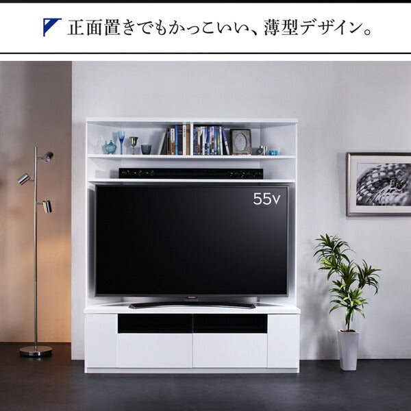 【新商品】鏡面仕上げ　大型テレビ対応ハイタイプコーナーテレビボード Prelumo プレルモ 送料無料