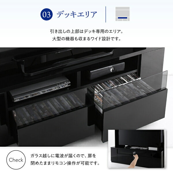 【新商品】鏡面仕上げ　大型テレビ対応ハイタイプコーナーテレビボード Prelumo プレルモ 送料無料