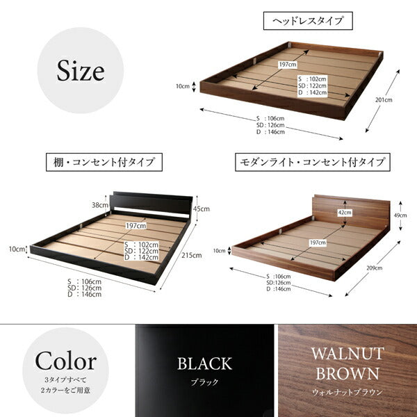 【新商品】組立設置付き 新生活おすすめの10億円売れたフロアベッドシリーズ スタンダードポケットコイルマットレス付き ヘッドレス ダブル 送料無料