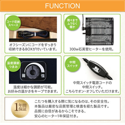 【新商品】ワンルームにも置ける コンパクトシンプルこたつ Ron　Boolean ロンブール 長方形(60×75cm) 送料無料