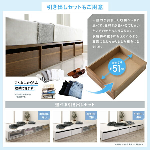 【新商品】選べる引出収納付きシンプルデザインローベッド Menoce メノーチェ ベッドフレームのみ 引き出しなし セミダブル 送料無料