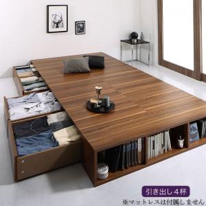 【新商品】衣装ケースも入る大容量デザイン収納ロングサイズベッド Daryl-long ダリル・ロング 引き出し4杯 セミダブル ロング丈 送料無料