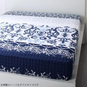 【新商品】綿100%やわらか肌触りのしわになりにくい リゾートデザインカバーリング Brise de mer series La mer ラメール ベッド用ボックスシーツ クイーン 送料無料