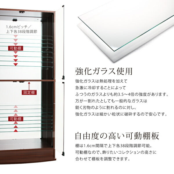 【新商品】背面ミラー付き壁面コレクション収納 本体 上置きハイタイプ付き 幅83.1 高さ241～274 送料無料