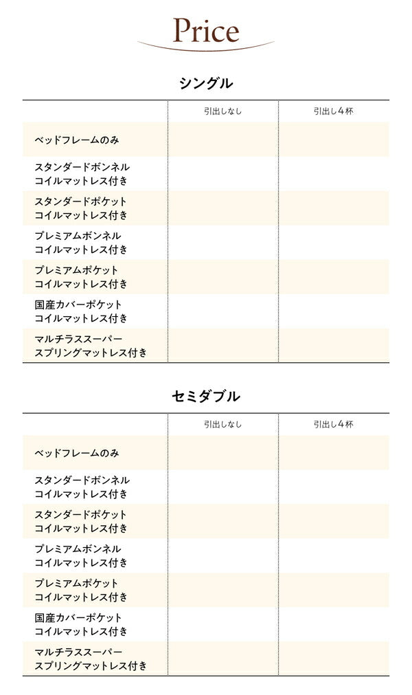 布団で寝られる　おしゃれなヴィンテージ・モダン風　引き出し収納バイカラーベッド スタンダードボンネルコイルマットレス付き 引き出しなし セミダブル 送料無料