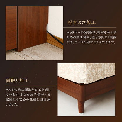 【新商品】高級ウォルナット材ツインベッド Fidelio フィデリオ ボンネルコイルマットレス付き ツイン（SD×2） 送料無料