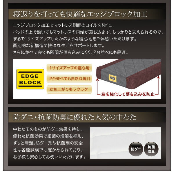 高級ウォルナット材ツインベッド Fidelio フィデリオ プレミアム国産ハードポケットコイルマットレス付き ツイン（SD×2） 送料無料