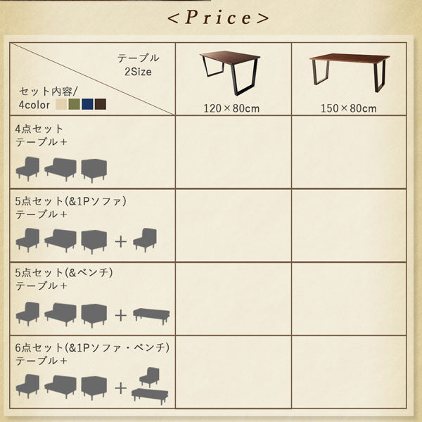 【新商品】座り心地にこだわったポケットコイルリビングダイニング Reymart レイマート 5点セット(テーブル+2Pソファ1脚+1Pソファ2脚+コーナーソファ1脚) W120 送料無料