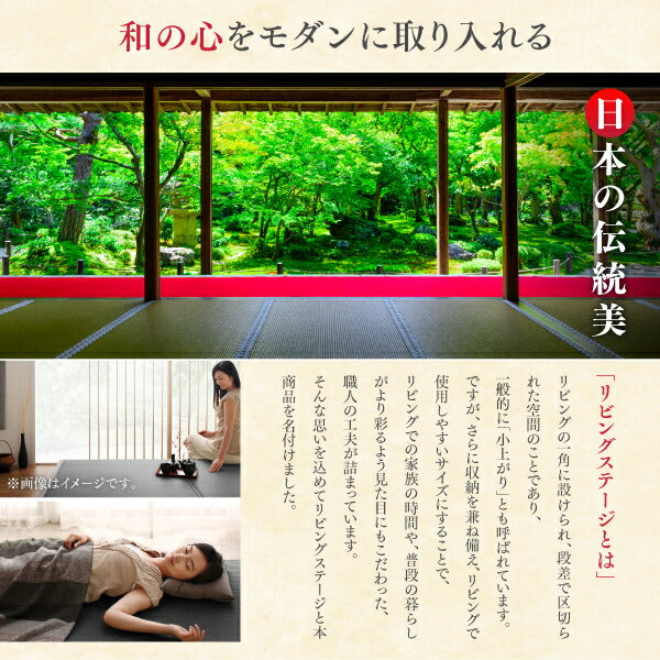 国産　収納付きデザイン美草畳リビングステージ 風凛 フーリン 畳ボックス収納 180×240cm ロータイプ 送料無料