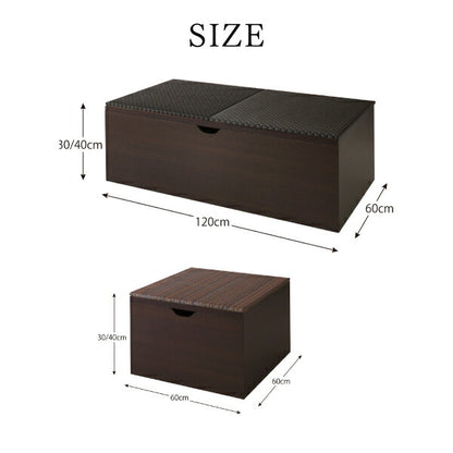 国産　収納付きデザイン美草畳リビングステージ 風凛 フーリン 畳ボックス収納 120×60cm ハイタイプ 送料無料