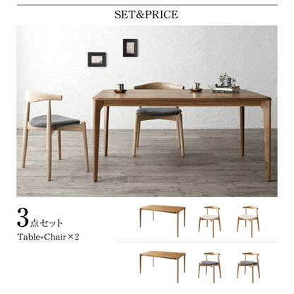 【新商品】組立設置付き 天然木オーク無垢材テーブル北欧モダンデザインダイニング JITER ジター 5点セット(テーブル+チェア4脚) 送料無料