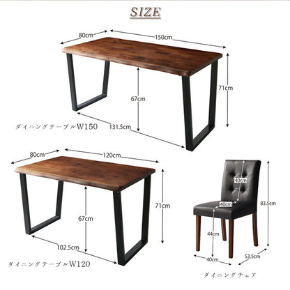 【新商品】組立設置付き ウォールナット無垢材モダンデザインダイニング JASPER ジャスパー 5点セット(テーブル+チェア4脚) W120 送料無料