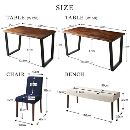 【新商品】耳付きウォールナット無垢材 モダンデザインダイニング Lilrouge リルロージュ ダイニングテーブル W120 送料無料