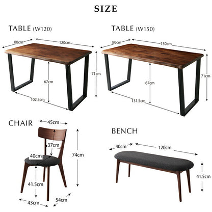【新商品】天然木ウォールナット無垢材ダイニング ANRAVEL アンラベル ダイニングテーブル W120 送料無料
