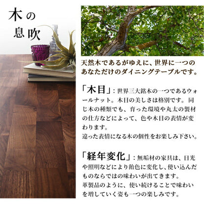 【新商品】天然木ウォールナット無垢材の高級デザイナーズダイニング The WN ザ・ダブルエヌ 3点セット(テーブル+チェア2脚) W150 送料無料