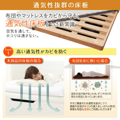【新商品】お客様組立 通気性抜群  跳ね上げすのこベッド Cehack セアック マルチラススーパースプリングマットレス付き 縦開き セミダブル 深さラージ 送料無料