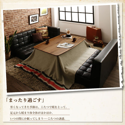 【新商品】こたつもソファも高さ調節ヴィンテージリビングダイニング BELAIR ベレール ダイニングソファ 左アーム 2P 送料無料