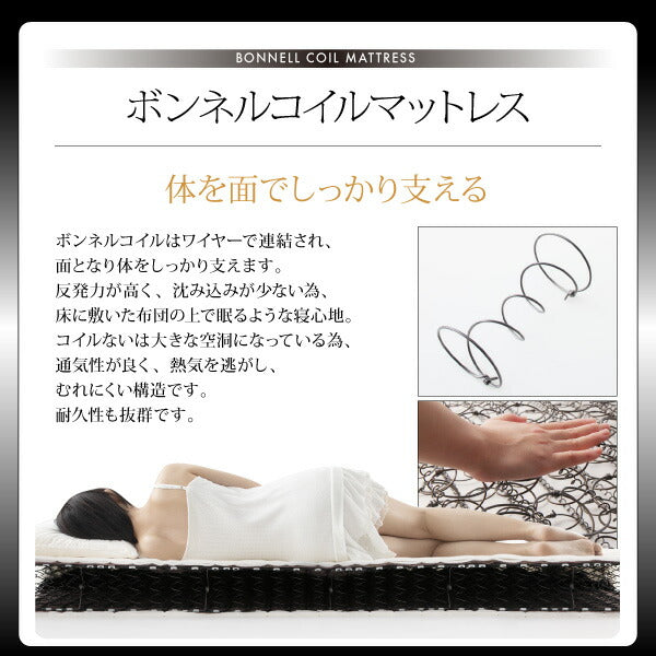 組立設置付き ブラックモダンベッド EXCLAM‐B　♯2 エクスクラム・ビー　ナンバーツー ポケットコイルマットレスセット セミダブル 送料無料