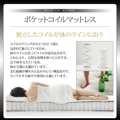 【新商品】組立設置付き ブラックモダンベッド EXCLAM‐B　♯2 エクスクラム・ビー　ナンバーツー ポケットコイルマットレスセット ダブル 送料無料