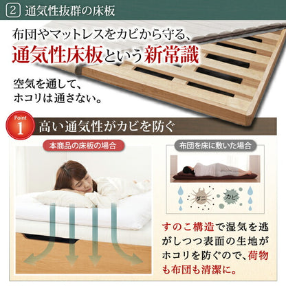 お客様組立 通気性抜群 すのこ構造 棚コンセント付 跳ね上げベッド Retiro レティーロ スタンダードポケットコイルマットレス付き シングル 深さラージ 送料無料