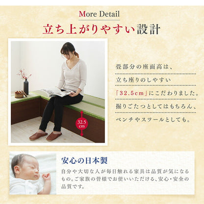 【新商品】収納付きユニット畳掘りごたつシリーズ こたつテーブル 長方形(75×105cm) 送料無料