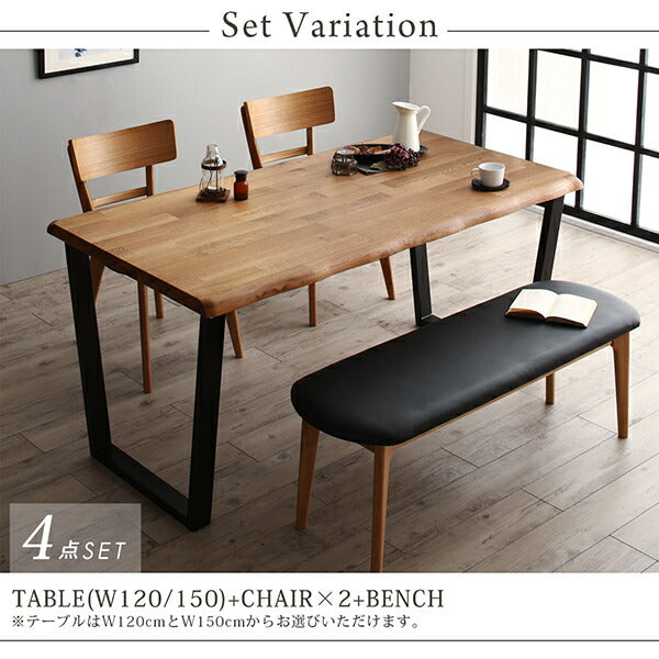 【新商品】組立設置付き 天然木オーク無垢材モダンデザインダイニング Cartysue カーティス 5点セット(テーブル+チェア4脚) W150 送料無料