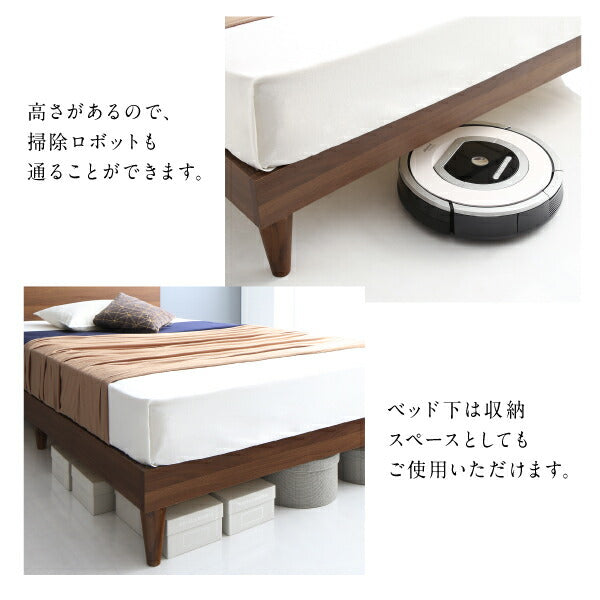 棚・コンセント付きツイン連結すのこベッド Tolerant トレラント プレミアムポケットコイルマットレス付き ワイドK240(S+D) 送料無料