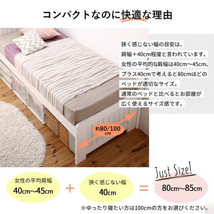 【新商品】コンパクト高さ調節コンセント付天然木すのこベッド Fit-in mini フィットイン ミニ フレームのみ シングル ショート丈 送料無料