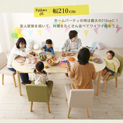 【新商品】組立設置付き 楕円の丸みが優しい伸長式ダイニング ellipl エリプル 6点セット(テーブル+チェア4脚+ベンチ1脚) W160-210 送料無料