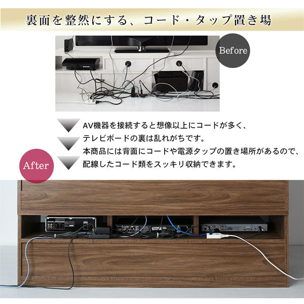 【新商品】ハイタイプテレビボードシリーズ Glass line グラスライン 3点セット(テレビボード+キャビネット×2) 木扉 送料無料