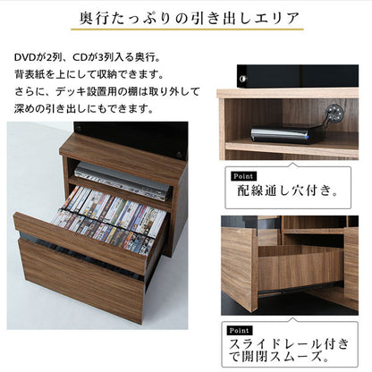 【新商品】ハイタイプテレビボードシリーズ Glass line グラスライン 3点セット(テレビボード+キャビネット×2) 木扉 送料無料