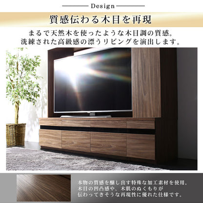【新商品】ハイタイプテレビボードシリーズ Glass line グラスライン 3点セット(テレビボード+キャビネット×2) 木扉 送料無料