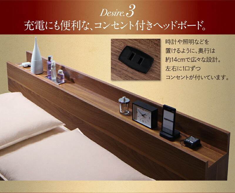 【新商品】ベッド クイーン キング／ヴェーヒル2 プレミアムポケットコイルマットレス付き キング(K×1) 送料無料